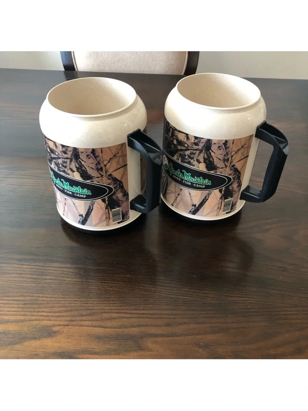 Gander Mountain Vntge Hunt Fish Collectible Camp 64oz Camo Mug Lid outdoors EUC